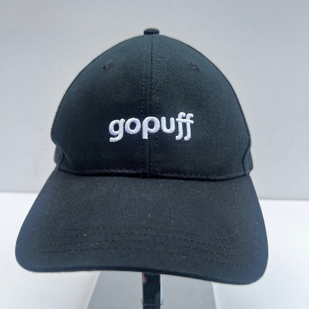 Gopuff Logo Baseball Cap Black Adjustable Hat Embroidered Corporate Promo Swag